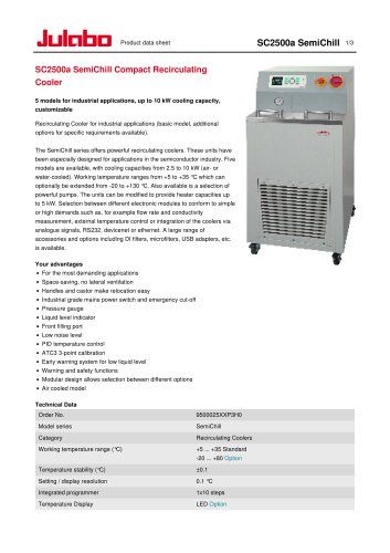 SC2500a SemiChill Compact Recirculating Cooler