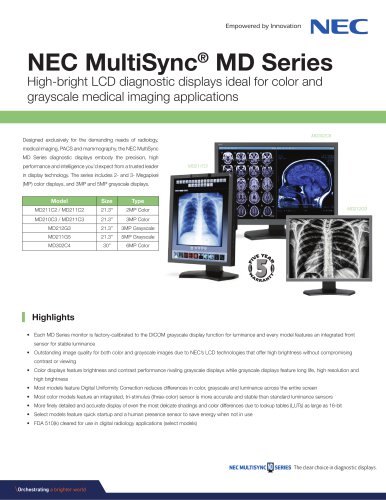 NEC MultiSync® MD Series_2015