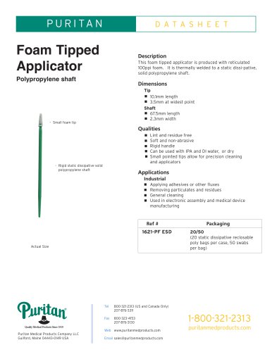 3” ESD Foam Swab - 1621-PF ESD