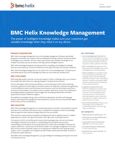 BMC Helix Knowledge Management