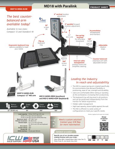 MD18 Arm with Laptop Tray