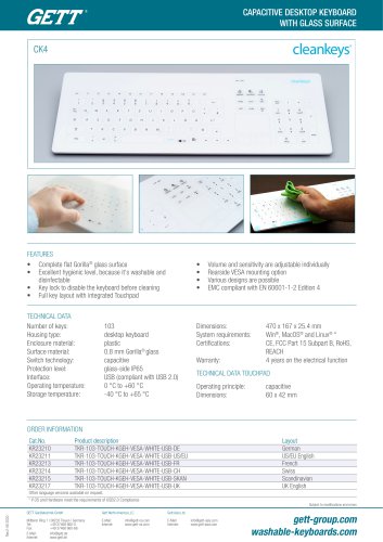 Cleankeys® CK4 - The easy-to-clean keyboard