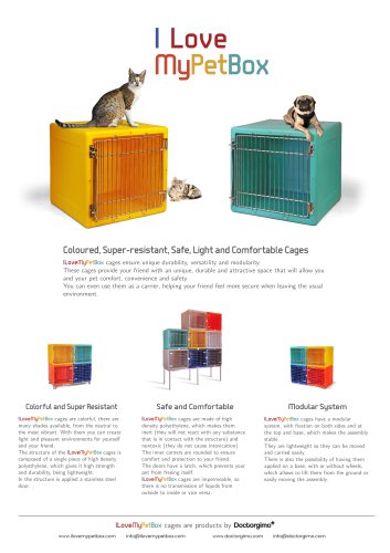 I Love My Pet Box: Veterinary Plastic Cages