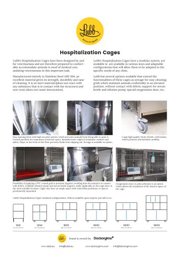 Lubb: Veterinary Stainless Steel Hospitalization Cages