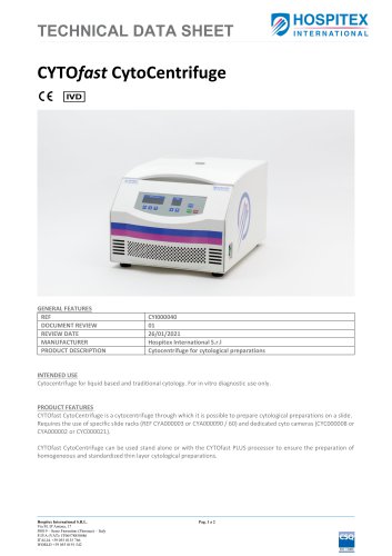 Data sheet - CYTOfast- Centrifuge