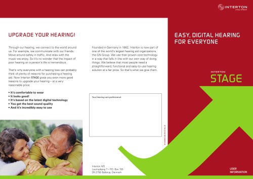 UPGRADE YOUR HEARING!EASY, DIGITAL HEARING FOR EVERYONE STAGE