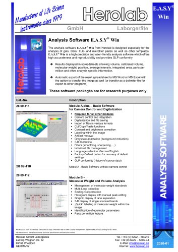 Analysis Software E.A.S.Y® Win