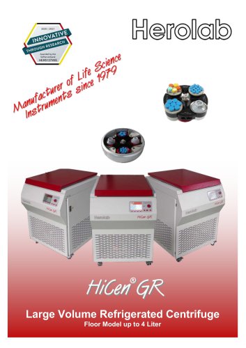 HiCen GR - Large Volume Floor Standing Centrifuge