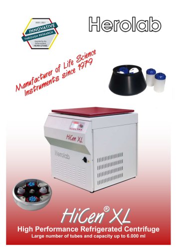 HiCen XL - High Performance Centrifuge, 6 liters