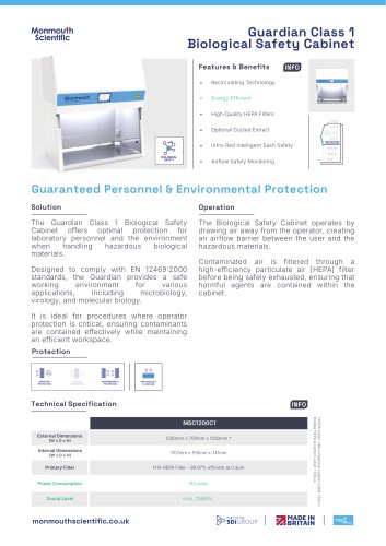 Guardian Class 1 Biological Safety Cabinet