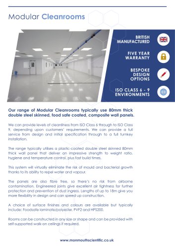 Monmouth Scientific | Modular Cleanrooms