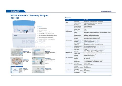 BK1200 Automatic Chemistry Analyzer