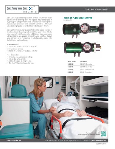 Escort Pulse Conserver Specification Sheet