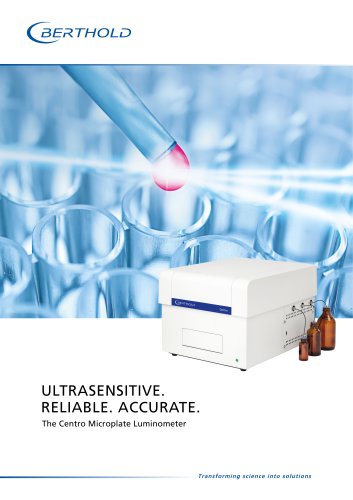 ULTRASENSITIVE. RELIABLE. ACCURATE. The Centro Microplate Luminometer