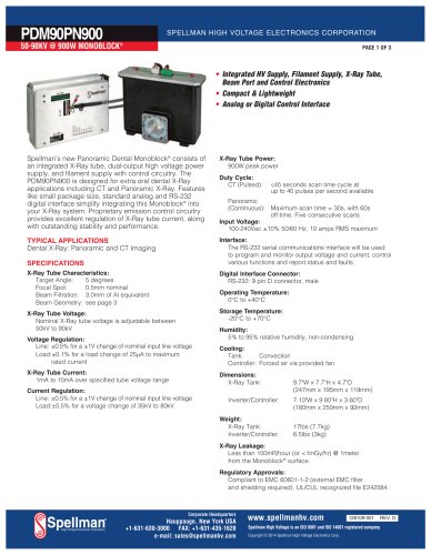 PDM90PN900 Series Monoblock&reg; X-Ray Generators