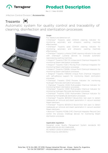 Trazanto Automatic system for quality control and traceability of cleaning, disinfection and sterilization processes