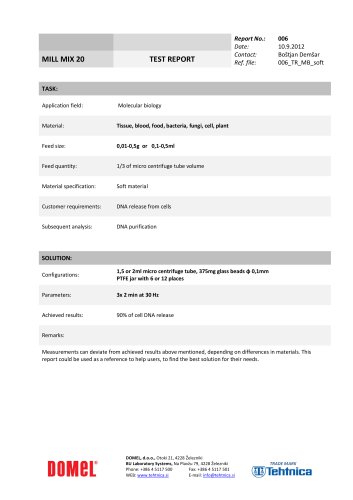 Mill Mix 20 - Life Science - DNA extraction from Bacteria (soft)