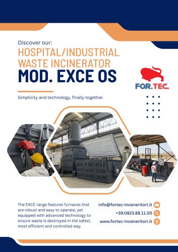 Hospital waste incinerators mod. EXCE OS