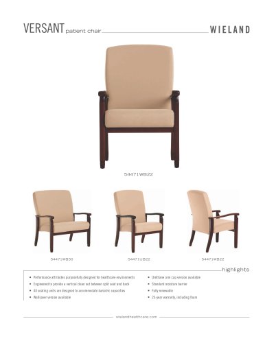 versant patient chair, wood arm