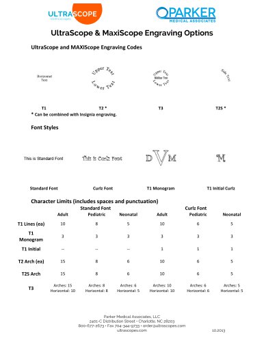 UltraScope & MaxiScope Engraving Options