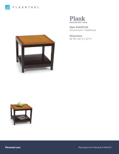 Plank: SQUARE END TABLE | 26"W x 26"D x 23"H