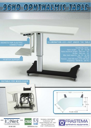 96HD - OFFSET ELECTRIC TABLE