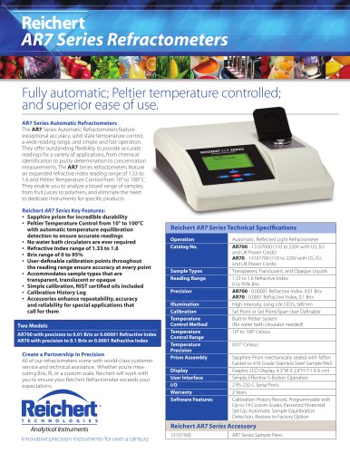 AR7 Automatic Digital Refractometer