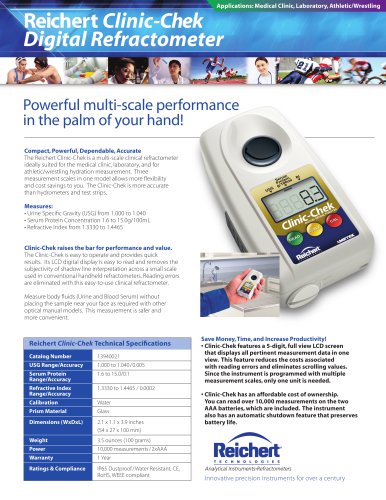 The Reichert Digital Clinic-Chek Brochure