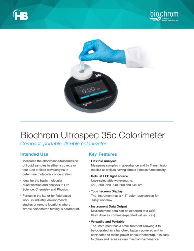 Biochrom Ultrospec 35c Colorimeter